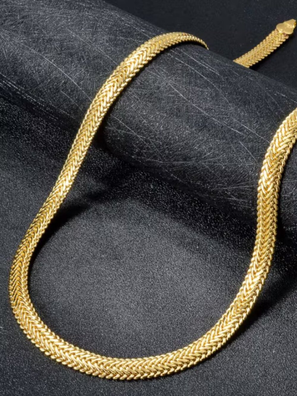 24" Mens 18K Gold Chain Link Style Necklace Guys New Stamped 18 K Silver Jewelry